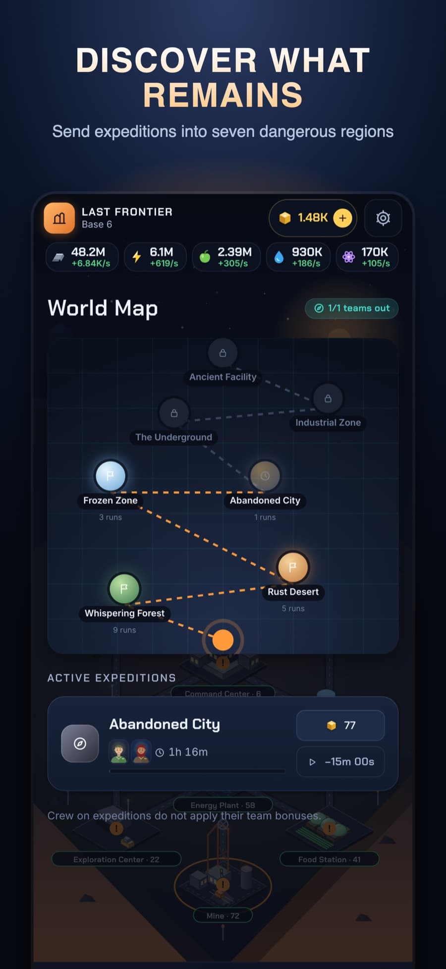 Last Frontier world map with expedition routes