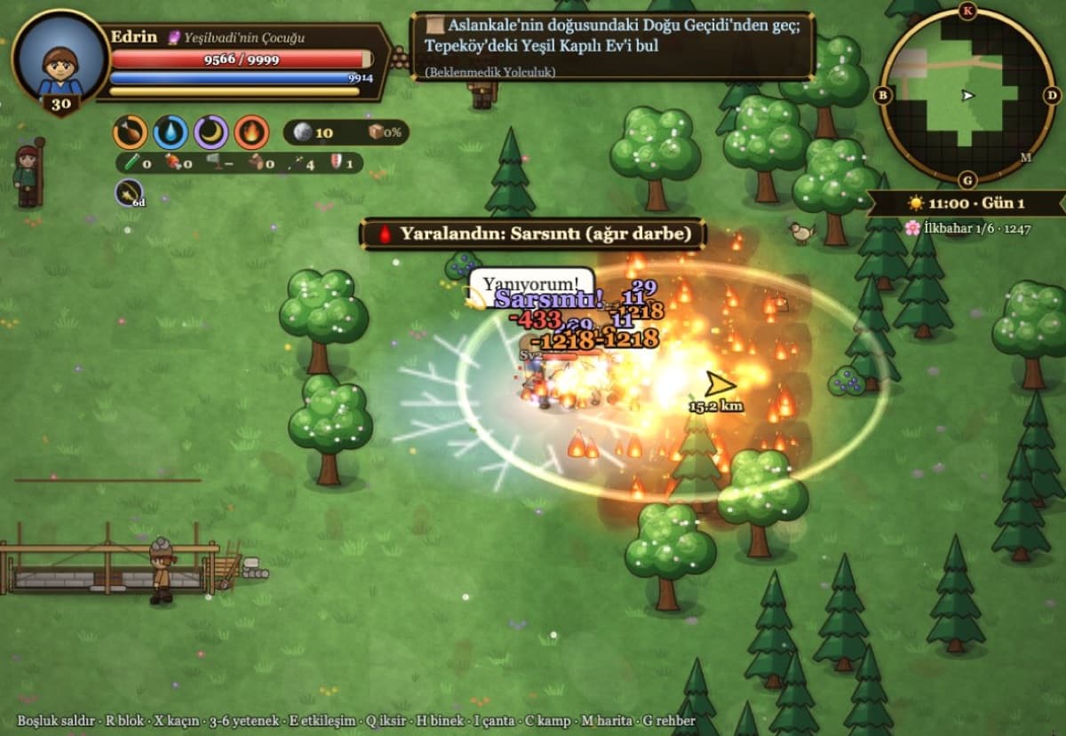 A mage's meteor and the crater it leaves
