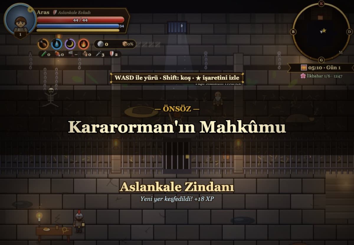 Prologue card: the dungeon of Aslankale