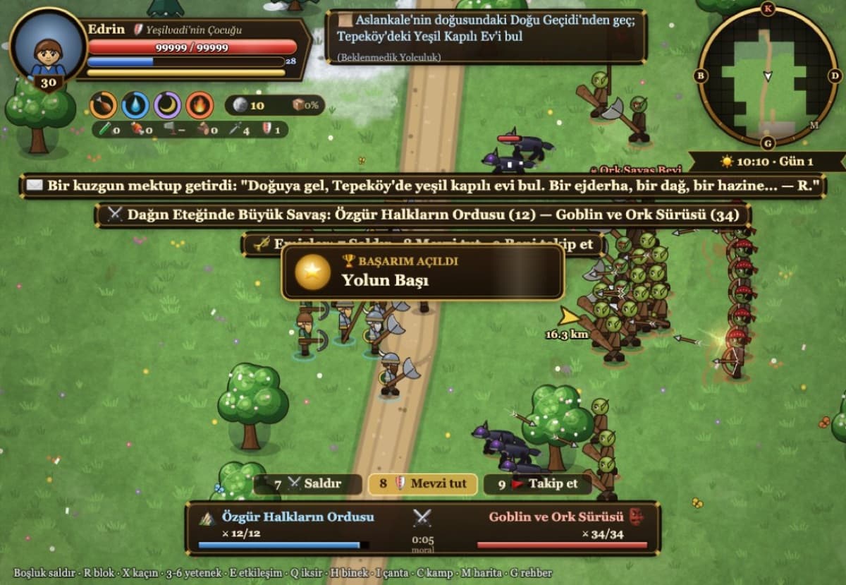 A great battle at the foot of the mountain