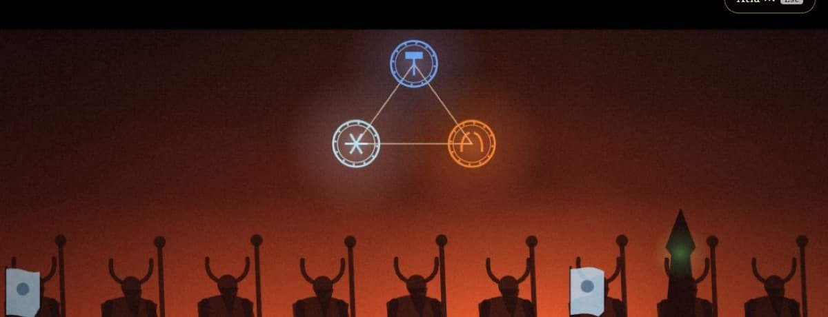 Three peoples swearing an oath around a glowing sigil